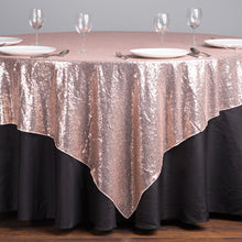 Load image into Gallery viewer, 85 in. Square Sequin Overlay Blush Pink