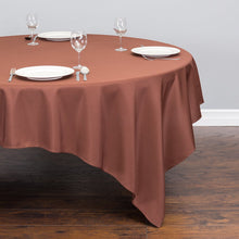 Load image into Gallery viewer, 85 in. Square Polyester Tablecloth Chocolate