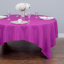 Load image into Gallery viewer, 85 in. Square Polyester Tablecloth Purple Wine