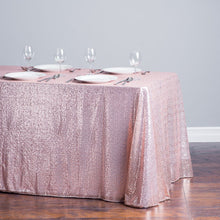 Load image into Gallery viewer, 88 X 130 in. Rectangular Sequin Tablecloth Blush Pink