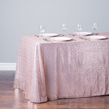 Load image into Gallery viewer, 88 X 154 in. Rectangular Sequin Tablecloth Blush Pink