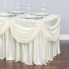 Load image into Gallery viewer, 8 ft. Drape Chiffon All-In-1 Tablecloth/Pleated Skirt Ivory
