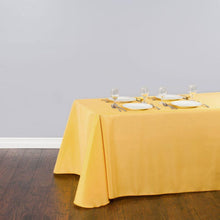 Load image into Gallery viewer, 90 x 132 in. Rectangular Polyester Tablecloth Gold