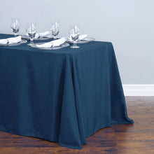 Load image into Gallery viewer, Bargain 90 X 132 In. Rectangular Polyester Tablecloth Navy Blue