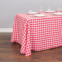 Load image into Gallery viewer, 91 x 132 in. Rectangular Polyester Tablecloth Red & White Checkered