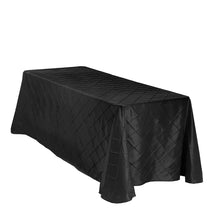 Load image into Gallery viewer, 90 X 132 in. Rectangular Pintuck Tablecloth Black
