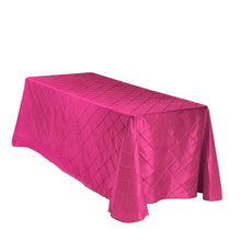 Load image into Gallery viewer, 90 X 132 in. Rectangular Pintuck Tablecloth Fuchsia