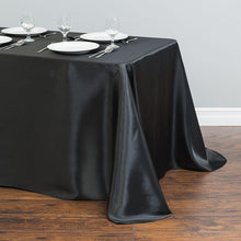 Load image into Gallery viewer, 90 x 132 in. Rectangular Satin Tablecloth Black