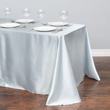 Load image into Gallery viewer, 90 x 132 in. Rectangular Satin Tablecloth Silver