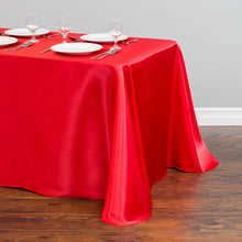 Load image into Gallery viewer, 90 x 132 in. Rectangular Satin Tablecloth Red