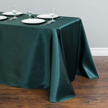 Load image into Gallery viewer, 90 x 132 in. Rectangular Satin Tablecloth Hunter Green