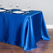 Load image into Gallery viewer, 90 x 132 in. Rectangular Satin Tablecloth Royal Blue