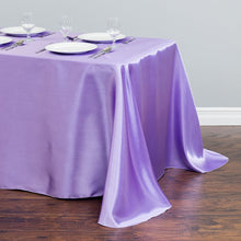 Load image into Gallery viewer, 90 x 132 in. Rectangular Satin Tablecloth Lavender