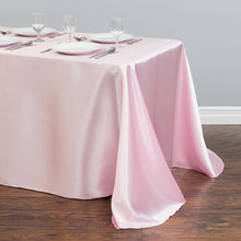 Load image into Gallery viewer, 90 x 132 in. Rectangular Satin Tablecloth Pink