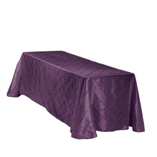 Load image into Gallery viewer, 90 X 156 in. Rectangular Pintuck Tablecloth Eggplant