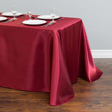 Load image into Gallery viewer, 90 x 156 in. Rectangular Satin Tablecloth Burgundy