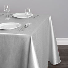 Load image into Gallery viewer, 90 X 156 in. Rectangular Shantung Silk Tablecloth Silver