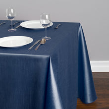 Load image into Gallery viewer, 90 X 156 in. Rectangular Shantung Silk Tablecloth Navy Blue