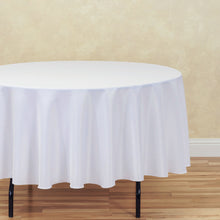 Load image into Gallery viewer, Bargain 90 In. Round Polyester Tablecloth White