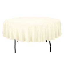 Load image into Gallery viewer, 90 in. Round Cotton-Feel Tablecloth Ivory