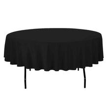 Load image into Gallery viewer, 90 in. Round Cotton-Feel Tablecloth Black