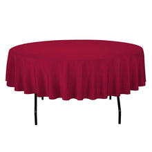 Load image into Gallery viewer, 90 in. Round Cotton-Feel Tablecloth Burgundy