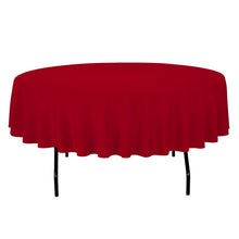 Load image into Gallery viewer, 90 in. Round Cotton-Feel Tablecloth Red
