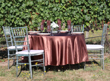 Load image into Gallery viewer, 90 in. Round Satin Tablecloth Chocolate