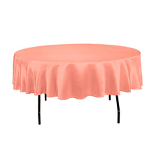 Load image into Gallery viewer, 70 in. Round Satin Tablecloth Peach