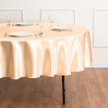 Load image into Gallery viewer, 90 in. Round Satin Tablecloth Cantaloupe