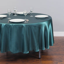 Load image into Gallery viewer, 90 in. Round Satin Tablecloth Hunter Green