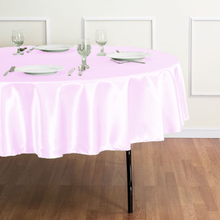 Load image into Gallery viewer, 90 in. Round Satin Tablecloth Light Pink