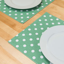 Load image into Gallery viewer, 13 X 19 in. White Polka Dots Cotton Placemats 4/Pack (6 colors)