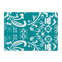 Load image into Gallery viewer, Turquoise & White Vintage Royalty Placemats 4/Pack