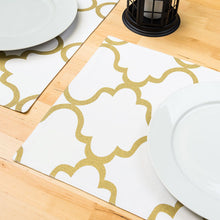 Load image into Gallery viewer, 13 X 19 in. Moroccan Print Cotton Placemats 4/pack Red & Gold