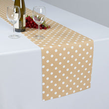 Load image into Gallery viewer, 13 X 90 in. White Polka Dots Cotton Table Runner