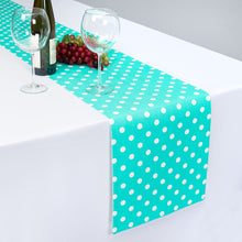 Load image into Gallery viewer, 13 X 90 in. White Polka Dots Cotton Table Runner