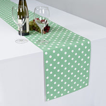 Load image into Gallery viewer, 13 X 90 in. White Polka Dots Cotton Table Runner