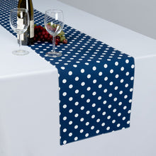 Load image into Gallery viewer, 13 X 90 in. White Polka Dots Cotton Table Runner