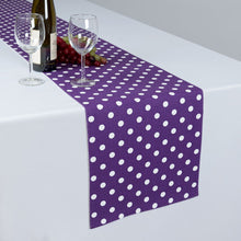 Load image into Gallery viewer, 13 X 90 in. White Polka Dots Cotton Table Runner