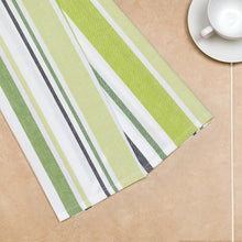 Load image into Gallery viewer, 18 X 28 in. Barcode-Striped Cotton Kitchen Towel 2/Pack Green