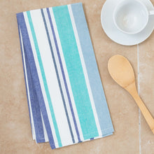 Load image into Gallery viewer, 18 X 28 in. Barcode-Striped Cotton Kitchen Towel 2/Pack Green