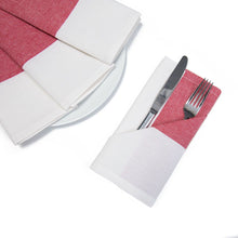 Load image into Gallery viewer, 18 X 18 in. Single Striped Cotton Napkins 4/Pack Red