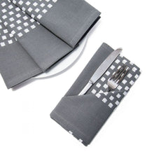 Load image into Gallery viewer, 18 X 18 in. Basketweave Stripe Cotton Napkins 4/Pack