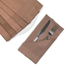 Load image into Gallery viewer, 20 X 20 in. Satin Band Cotton Napkins 6/Pack Chocolate