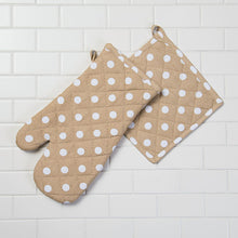 Load image into Gallery viewer, Polka Dots Cotton Oven Mitt / Pot Holder Set 4 Pack