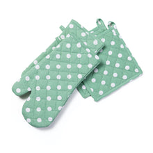 Load image into Gallery viewer, Polka Dots Cotton Oven Mitt / Pot Holder Set 4 Pack