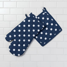 Load image into Gallery viewer, Polka Dots Cotton Oven Mitt / Pot Holder Set 4 Pack