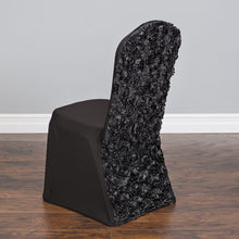 Load image into Gallery viewer, Satin Rosette Stretch Banquet Chair Cover (3 Colors)