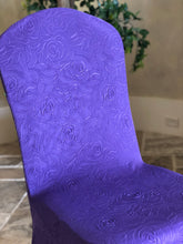 Load image into Gallery viewer, Rose Embossed Stretch Banquet Chair Cover (5 Colors)